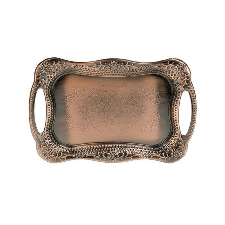 Поднос сервировочный 36*25*2см металл медь (40)