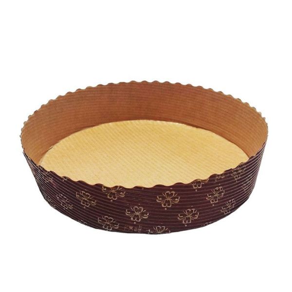 Форма для выпечки 155*35мм бумажная Пирог коричневая с золотым рисунком (100/600)