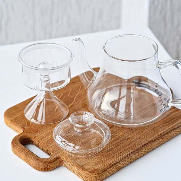 Чайник заварочный 1000мл стекло с паровым фильтром JC-15614 (24)