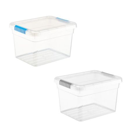 Контейнер для хранения 5л 250*200*160мм пластик Standart прозрачно-голубой/прозрачно-серый (14)