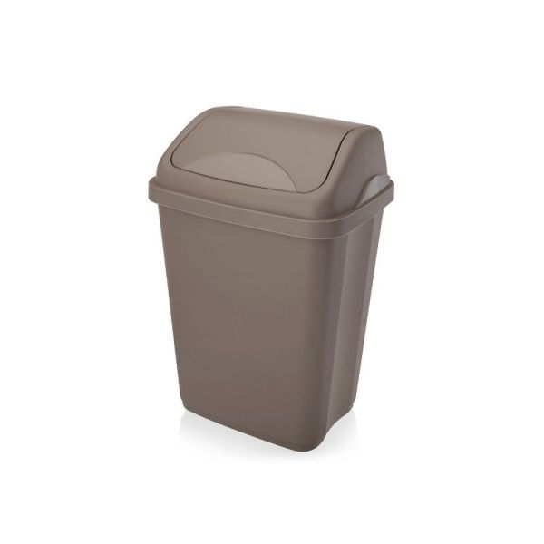 Контейнер для мусора 5л 205*160*290мм пластик Ultra серо/коричневый с подвижной крышкой (24)