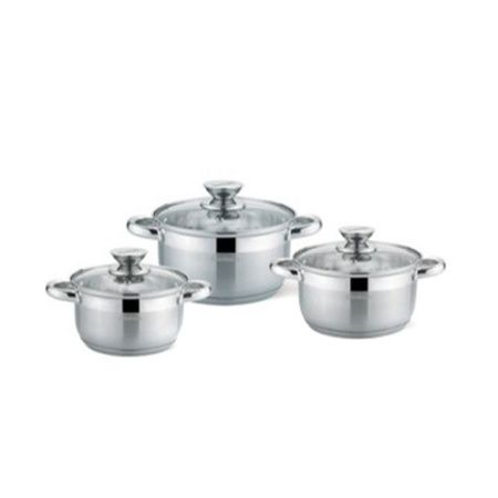 Набор кастрюль 3пр 1,1/1,7/2,4л нерж.сталь стекл.крышки (4)