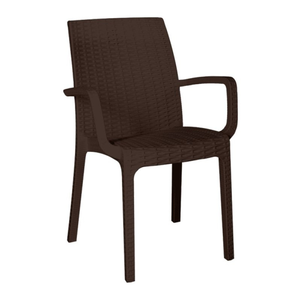 Стул 54*57,8*85,5см пластик Rattan Ola dom коричневый нагрузка до 150кг (1)