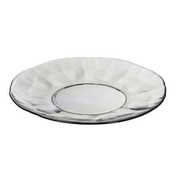 Тарелка мелкая 20см стекло BLACK DIAMOND десертная (6)