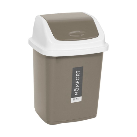 Контейнер для мусора 18л 31*27,5*33,5см пластик КОМФОРТ мокко с подвижной крышкой (12)