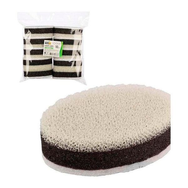 Губка для посуды 10шт поролон трехслойные черно-белые KS-09 (48)