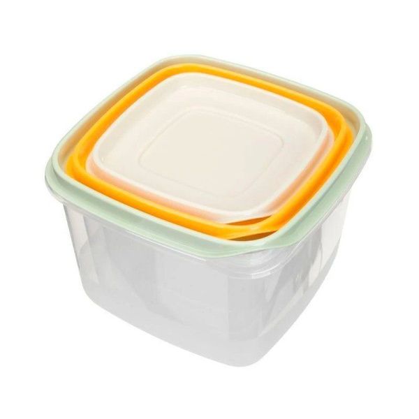 Контейнеры пищевые набор 3шт 0,45/0,75/1,2л пластик CLEVER (12)