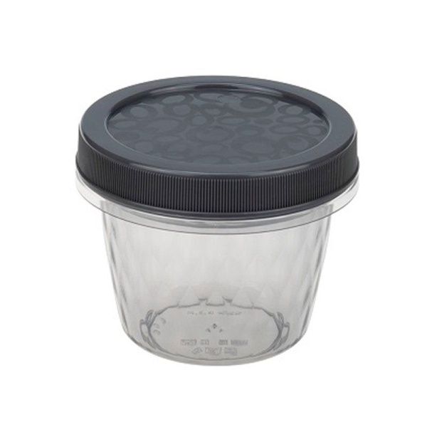 Емкость для сыпучих продуктов 300мл пластик РОЛЛ графитовый (24)