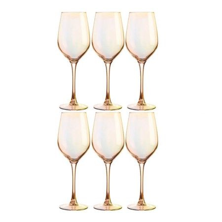 Бокалы для вина набор 6шт 350мл стекло ЗОЛОТИСТЫЙ ХАМЕЛЕОН (2)