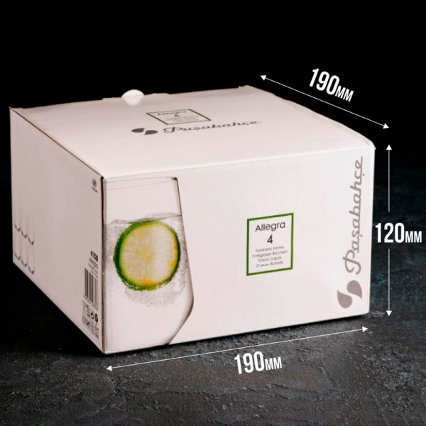 Стаканы набор 4шт 425мл стекло АЛЛЕГРА низкие (6)