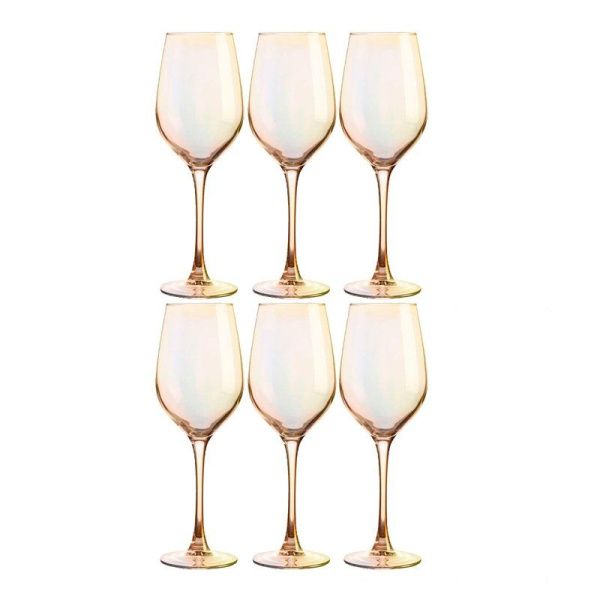 Бокалы для вина набор 6шт 350мл стекло ЗОЛОТИСТЫЙ ХАМЕЛЕОН (2)