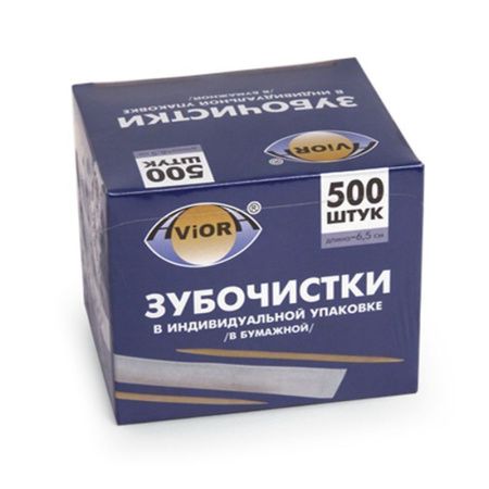 Зубочистки 500шт бамбук в инд.бум.упаковке AVIORA (50)
