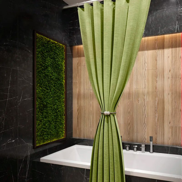 Штора для ванной 180*180см полиэстер салатная (50)