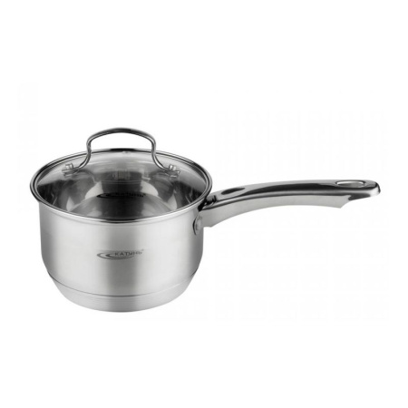 Ковш 1,8л нерж.сталь ГАММА стекл.крышка d16см h10,5см клеп.ручка индукция КТ20-К (4)