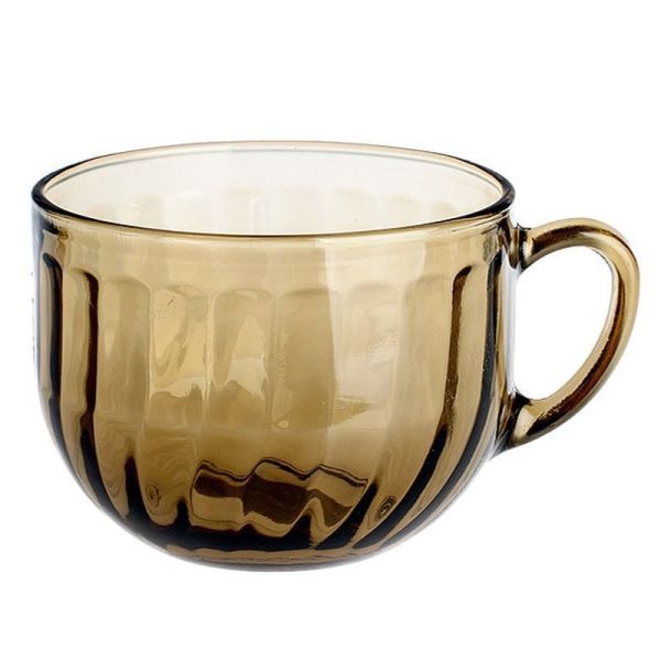 Бульонница 670мл стекло ELICA дымка с ручкой (27)