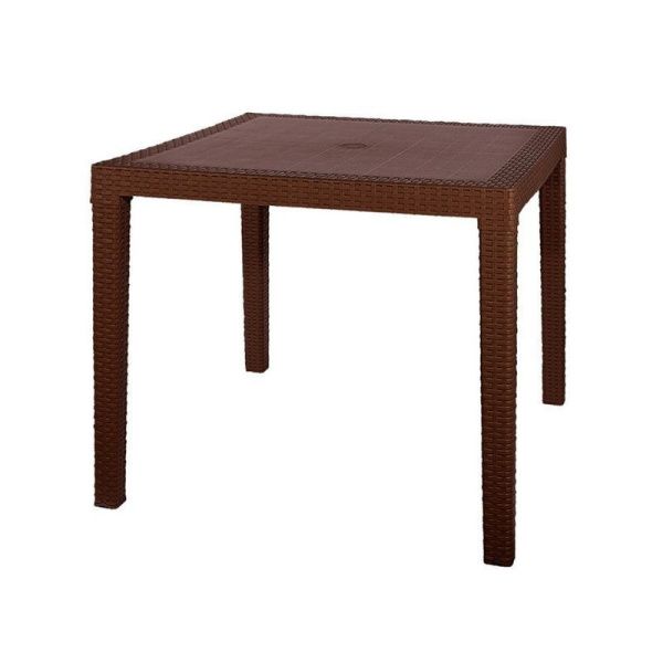 Стол 815*815*750мм пластик квадратный  с декором Rodos коричневый (1)
