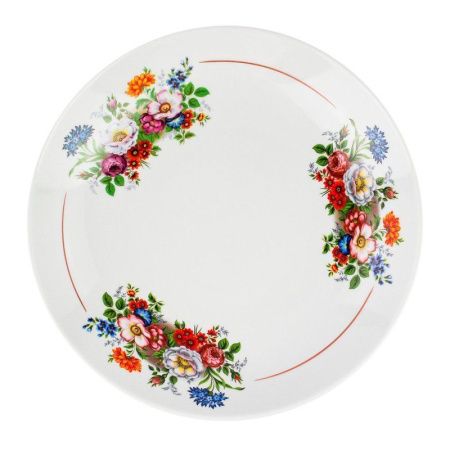 Блюдо для пиццы 30см фарфор БУКЕТ ЦВЕТОВ (5)