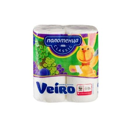 Полотенца бумажные 2шт 12м VEIRO CLASSIC 2-х слойная (12)