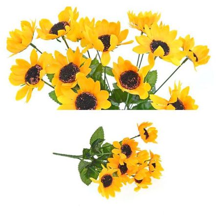 Цветы искусственные Подсолнух букет 29см пластик WH-1 (2/400/600)