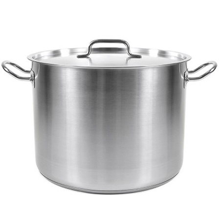 Кастрюля 13л нерж.сталь ОБЩЕПИТ d28см h21см толщина стенок 0,8мм индукция КТ-ОБ-13 (2)