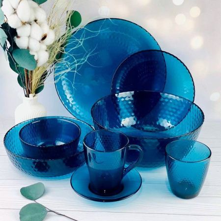 Столовый набор 43пр стекло ИДИЛЛИЯ ЛОНДОН ТОПАЗ (1)