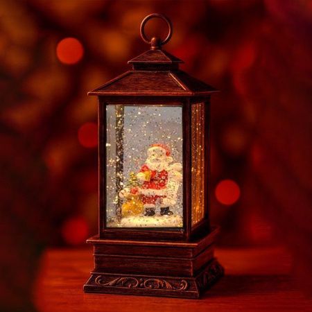 Фонарь новогодний музык. со снегом и водой 24*9*9см usb,от батареек (в комплект не входят)(12)JC-169