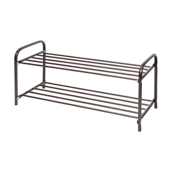 Полка для обуви 2 секции 360*330*800мм металл КОМФОРТ низкая разбор. медный антик ЭТК2/ 1321 (1)