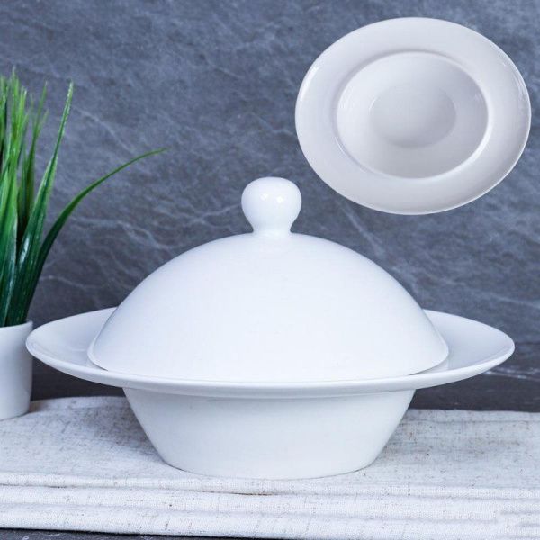 Тарелка глубокая фарфор 350мл с крышкой BF-788 (40)
