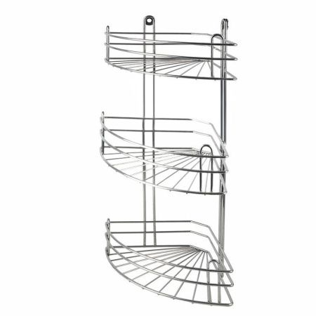 Полка угловая 3 ярусная 29,5*18,5*60,5см глубокая краш. хром зеркальный с креплениями (вку-3.3.3/3.3.5) (2)