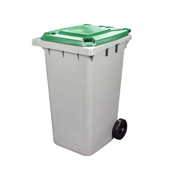 Контейнер универсальный 240л 760*555*1060мм пластик зеленый на колёсах (1)