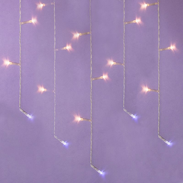 Гирлянда эл. Бахрома ПВХ 2,5*0,3*0,5*0,7м 80LED шампань, прозр., коннектор, 220В (100)