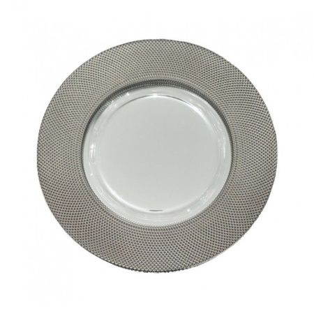 Тарелка мелкая 21см стекло серая десертная (24)