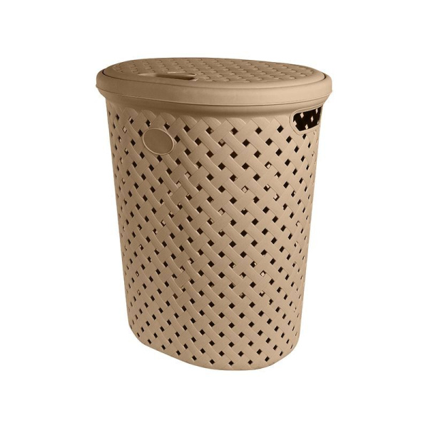 Корзина для белья 42л 415*330*510мм пластик Rattan шоколадный мокко (5)