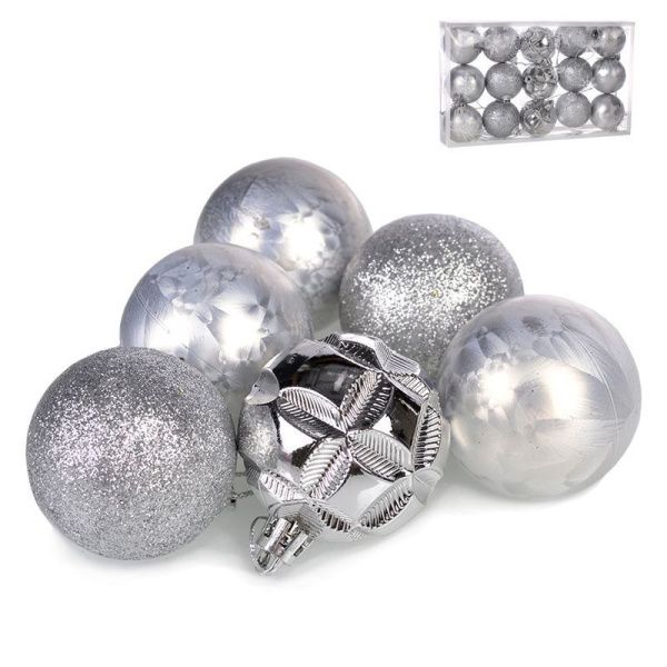 Украшение новогоднее пластик Шар 15шт. 4,5см B-2586 (96)