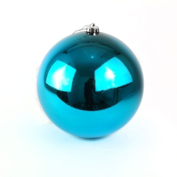 Игрушка новогодняя на елку ШАР 15см пластик голубой JC-5525 (48)