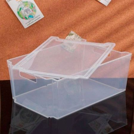 Ящик для хранения 13л 394*262*150мм пластик МОДУЛЬ прозрачный штабелируемый с крышкой (13/12)