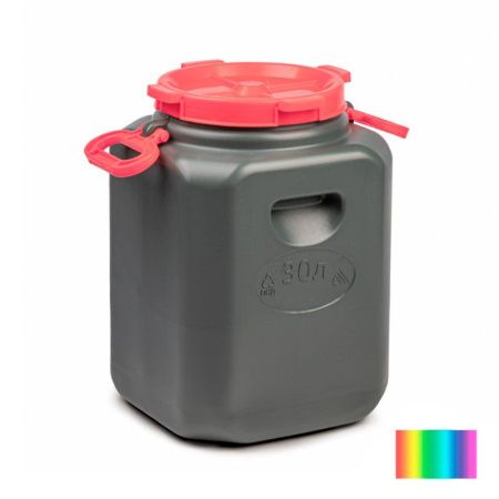 Канистра-бочка 30л 280*420мм (горло 215мм) пластик ЭКОНОМ с навесными ручками (4)