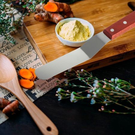 Шпатель для крема 15см нерж.сталь с деревянной ручкой