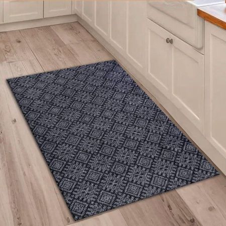 Коврик придверный полиэстер/ПВХ 80*120см ОРНАМЕНТ серый 01 S