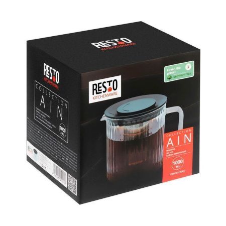 Чайник заварочный 1000мл стекло АЙН с мет.ситом (12)