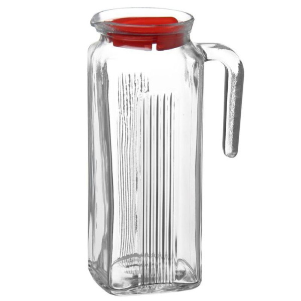 Кувшин 1л стекло ФРИГО с красной крышкой (без упаковки) (6)