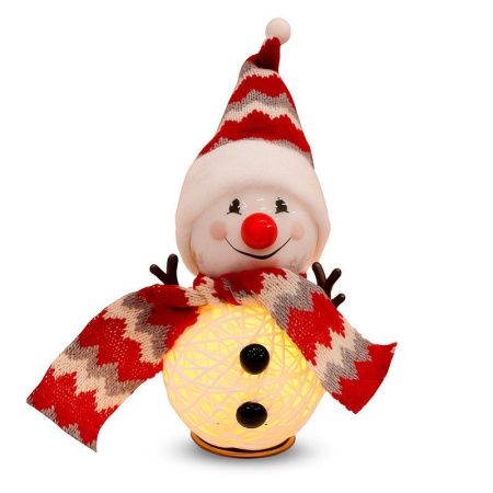 Фигурка новогодняя СНЕГОВИК 24*10*10см пластик работает от батареек JC-15139 (144)