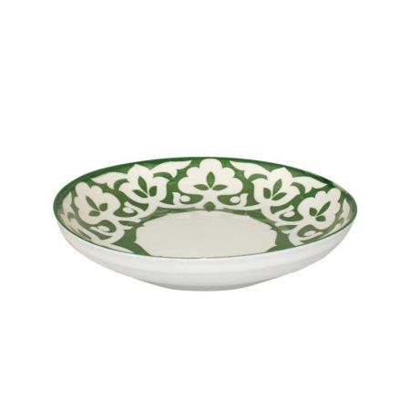 Тарелка глубокая 19см фарфор ХЛОПОК ЗЕЛЕНЫЙ TC23006207 HCS-911 (60)