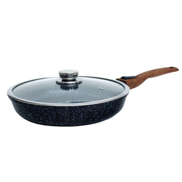 Сотейник 22см алюминий АП МЕГАЛИТ 14 стекл.крышка съемная ручка soft-touch Гранит (4)