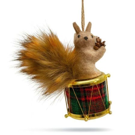 Игрушка новогодняя на елку БЕЛКА на барабане 12*11*7см текстиль ZR35-14798А/JC-16915 (192)