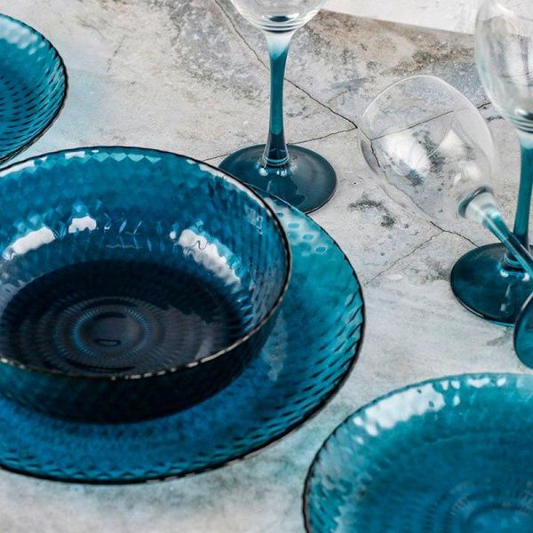 Столовый набор 43пр стекло ИДИЛЛИЯ ЛОНДОН ТОПАЗ (1)