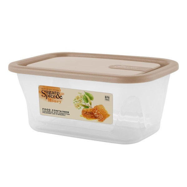 Контейнер пищевой 200мл пластик Honey латте прямоугольный (24)
