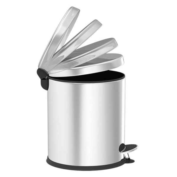 Ведро для мусора 8л нерж.сталь с педалью, крышка с плавным опусканием (6)