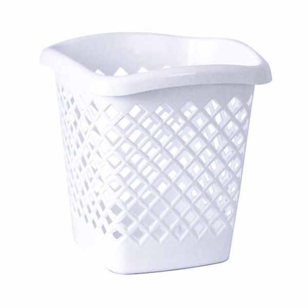 Корзина для бумаг 27*27*28см пластик ОФИС белая квадратная (10)