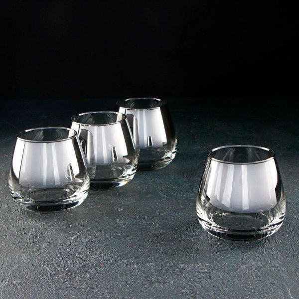 Стаканы набор 4шт 300мл стекло СЕРЕБРЯНАЯ ДЫМКА низкие (4)